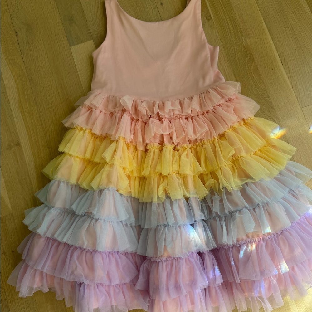 Janie and Jack Soft Pink Rainbow Dress